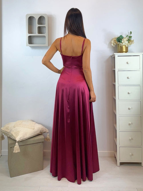 Vestito lungo scollo incrociato morbido