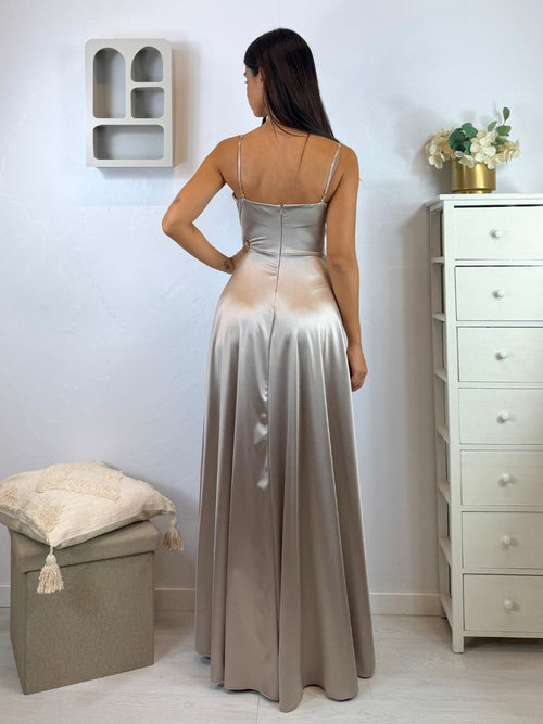 Vestito lungo scollo incrociato morbido