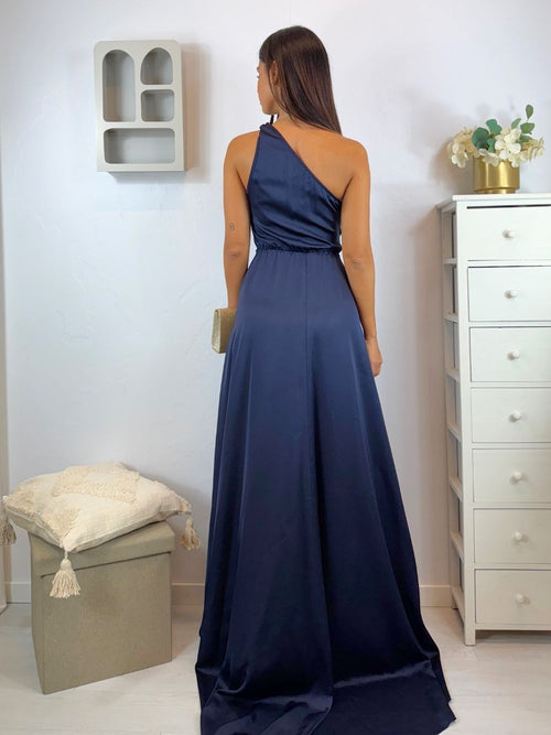 Vestito cerimonia monospalla raso