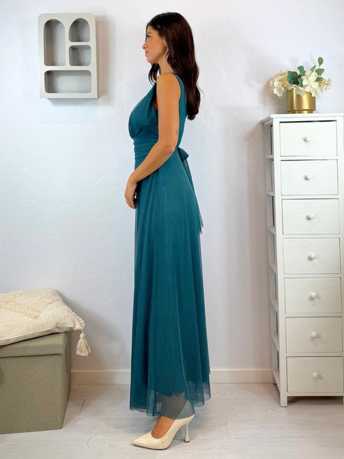 Abito Giulia cerimonia tulle smanicato