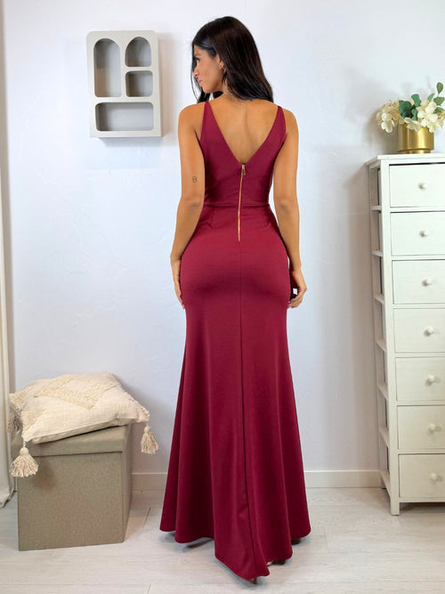 Tubino lungo sirena drappeggio spacco