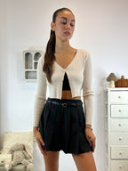 Cardigan maglia corto un bottone