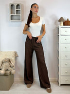 Pantalone palazzo tessuto lavorato