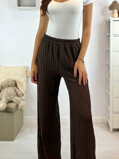 Pantalone palazzo tessuto lavorato
