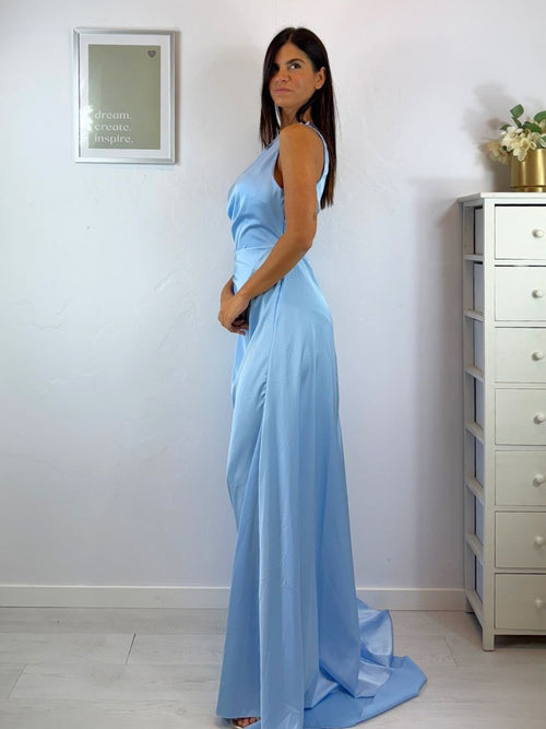 Vestito cerimonia monospalla raso