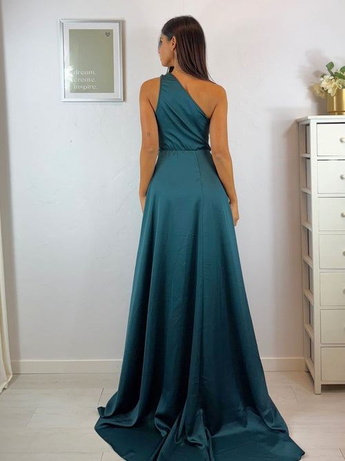 Vestito cerimonia monospalla raso