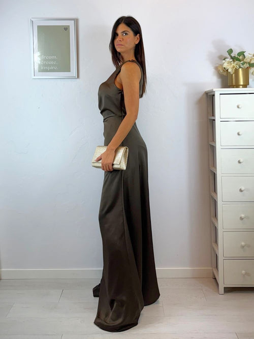 Vestito cerimonia monospalla raso