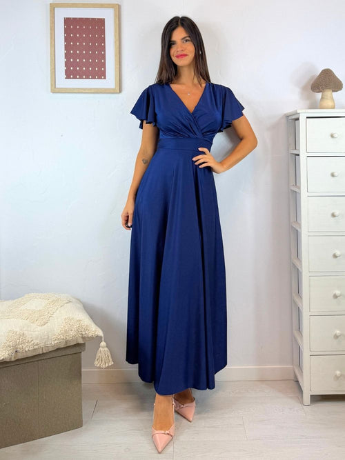 Vestito lungo raso manica corta