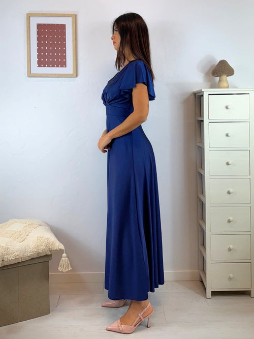 Vestito lungo raso manica corta