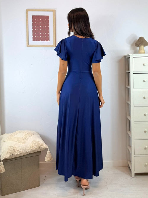 Vestito lungo raso manica corta