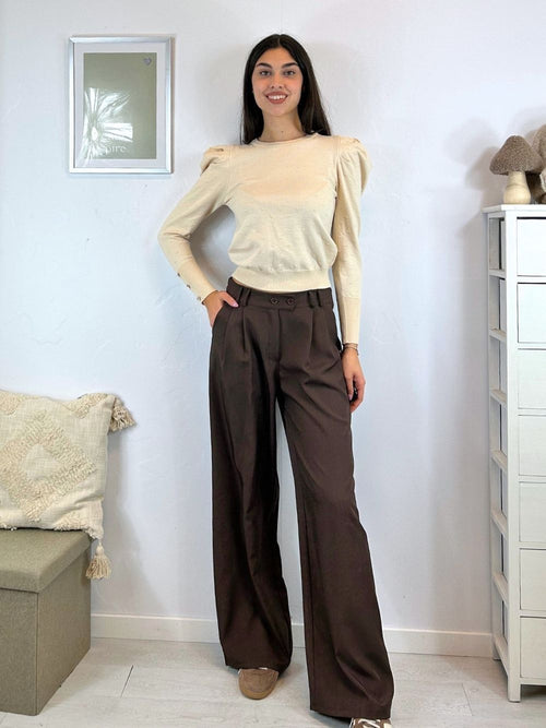 Pantalone palazzo doppio bottone