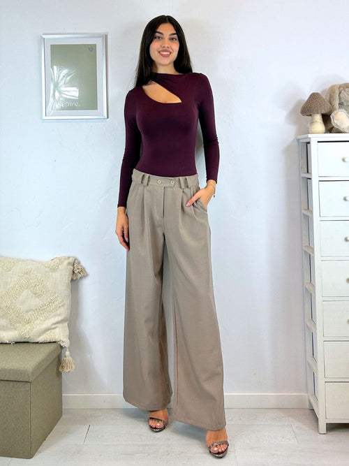 Pantalone palazzo doppio bottone