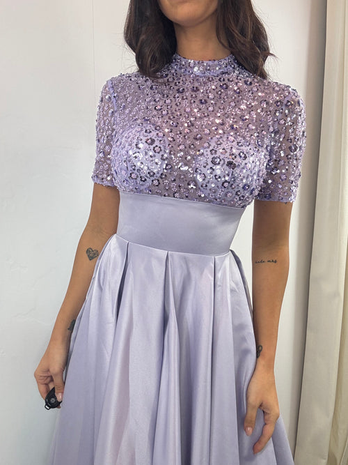 Abito Antonella manica corta paillettes