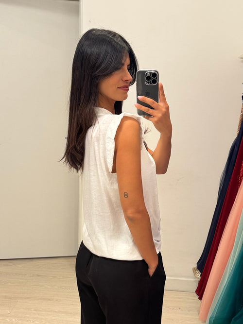 Camicia manica corta volant