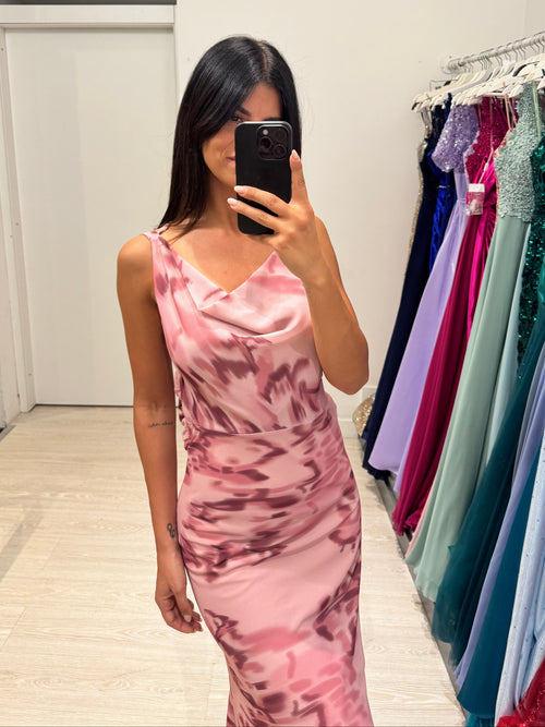 Vestito lungo fantasia scollo morbido