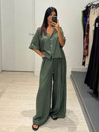 Completo camicia over manica corta con pantalone