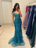 Abito cerimonia sirena damascato lurex
