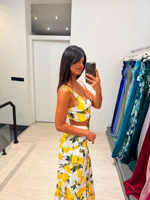Completo limoni top e gonna