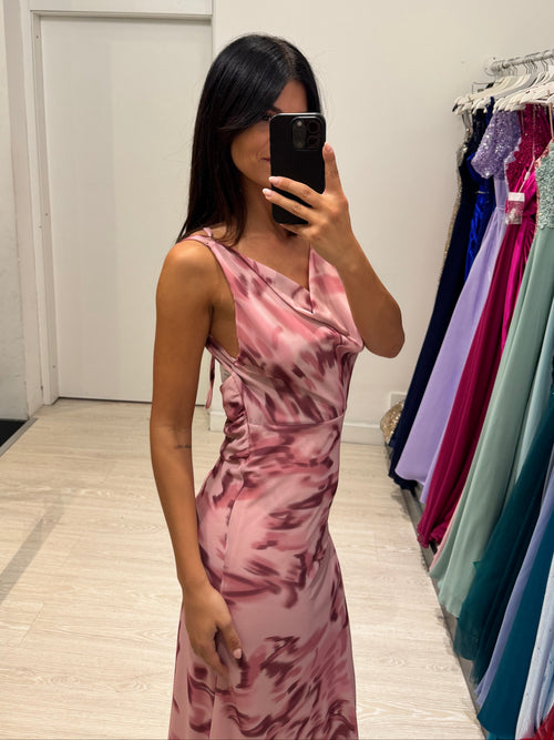 Vestito lungo fantasia scollo morbido