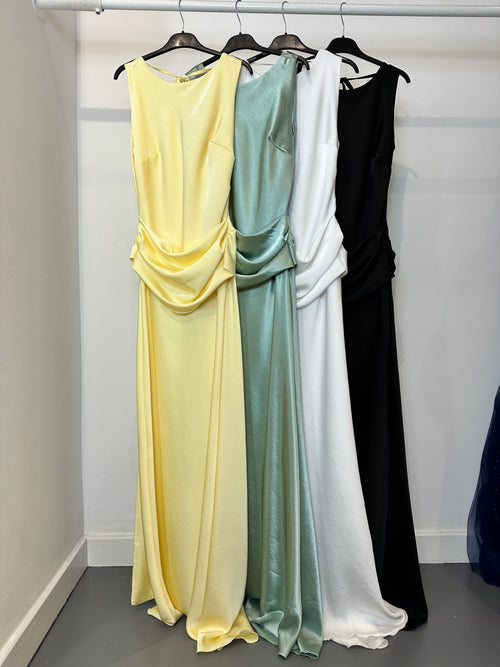 Abito cerimonia satin scollo schiena