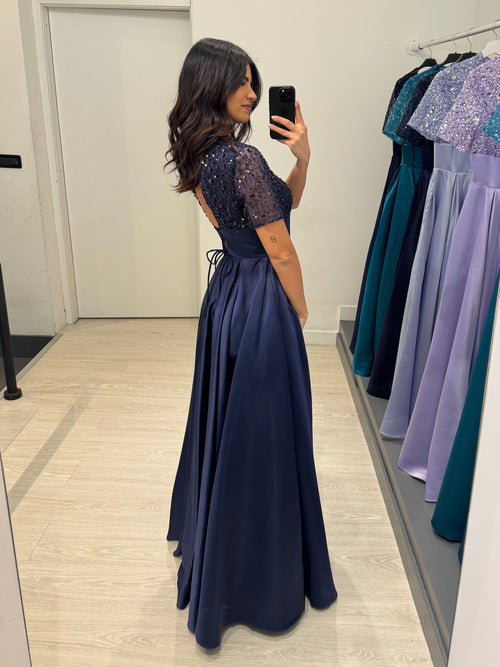 Abito Antonella manica corta paillettes