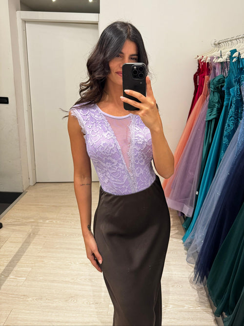 Body pizzo scollo dietro