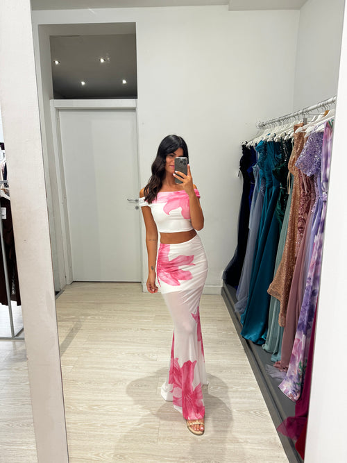 Completo tulle fantasia top e gonna