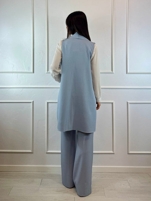 Gilet lungo con tasche