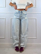 Jeans hazel baggy chiaro con strappi