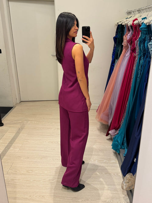 Completo gilet lungo e pantalone