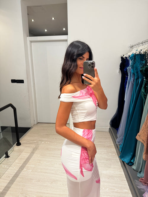 Completo tulle fantasia top e gonna