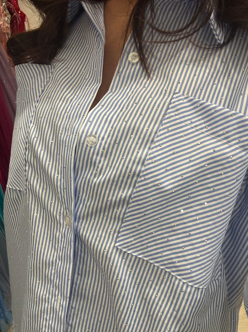 Camicia righe e strass