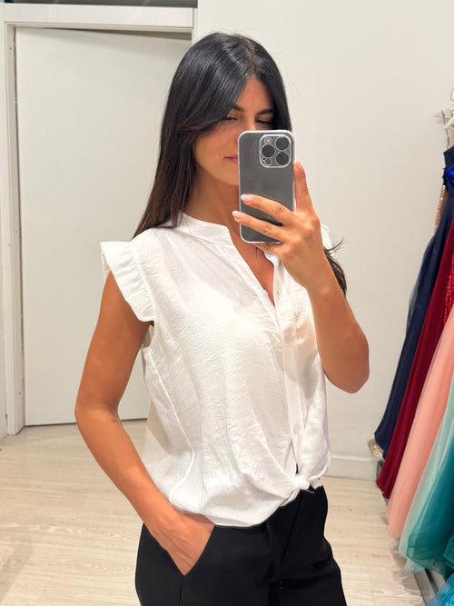 Camicia manica corta volant