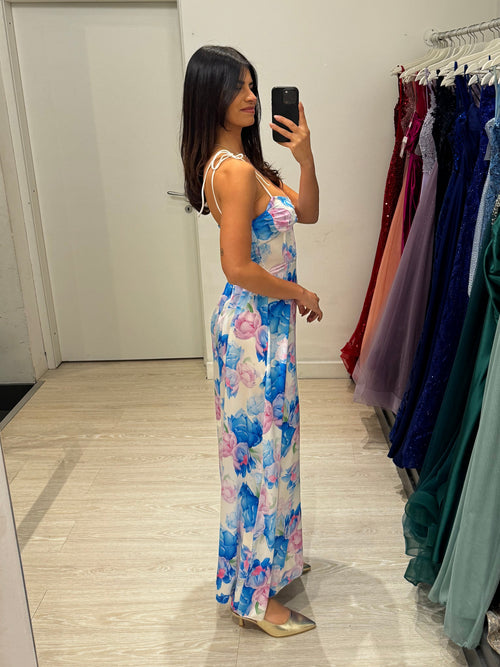 Vestito lungo floreale spalline