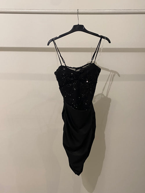 Vestito corto top paillettes