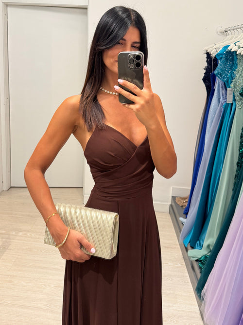 Abito cerimonia Mery incrocio schiena con spacco