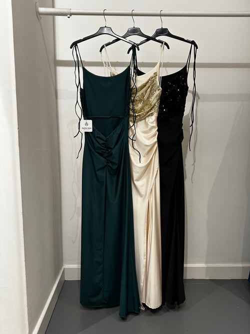 Abito cerimonia sirena top paillettes laccetti