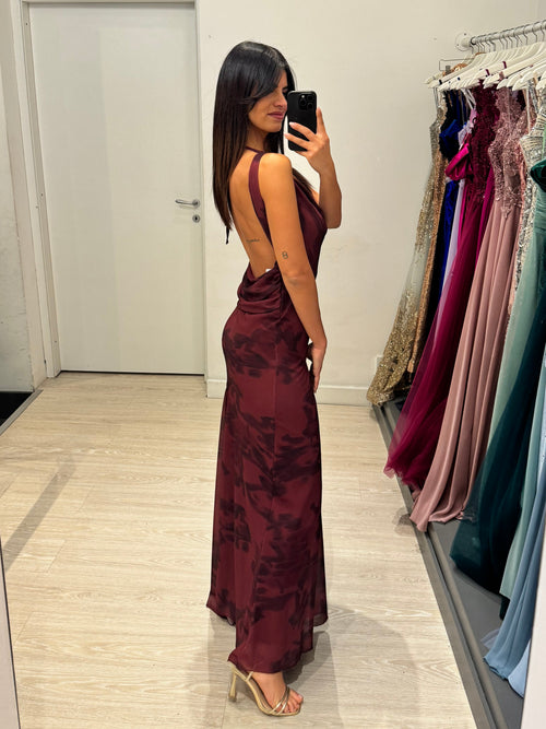 Vestito lungo fantasia scollo morbido