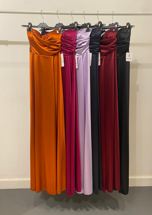 Vestito lungo scollo incrociato morbido