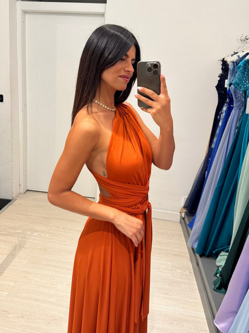 Abito cerimonia LILLI fasce lunghe