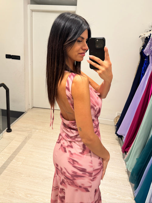 Vestito lungo fantasia scollo morbido
