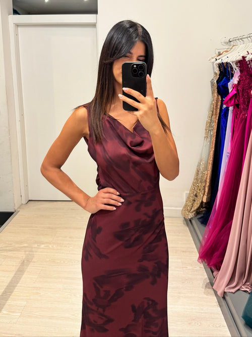 Vestito lungo fantasia scollo morbido