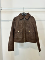 Giacca ecopelle colletto e zip