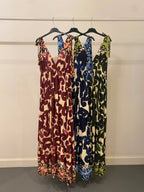 Vestito lungo fantasia lacci spalline