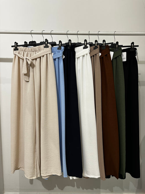 Pantalone palazzo leggero con cintura