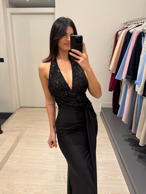 Abito cerimonia sirena top paillettes