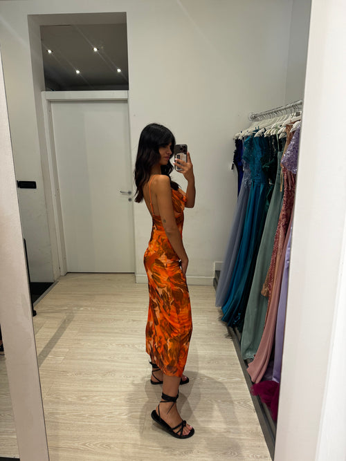 Vestito midì tulle fantasia