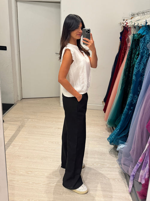 Camicia manica corta volant