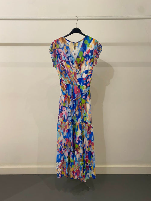 Vestito lungo manica fantasia mix