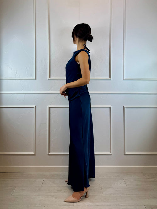 Abito cerimonia satin scollo schiena